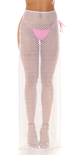Highwaist Net Maxi Skirt / Cover-Up White